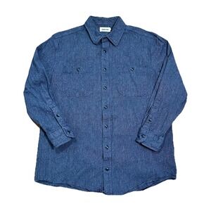 Classic Men's Denim Button-Up Shirt - Blue